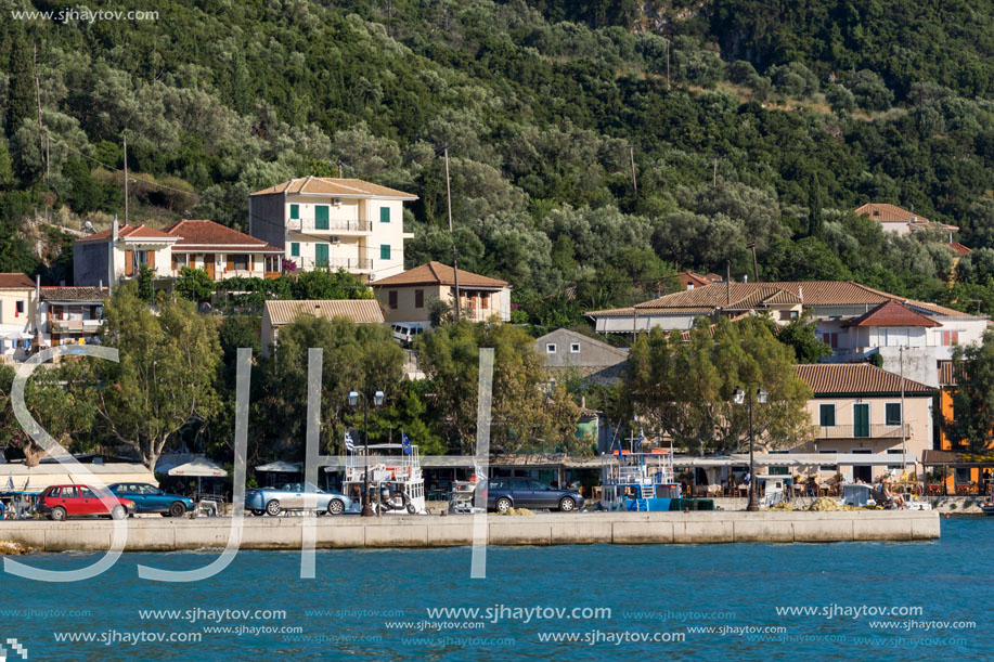 VASILIKI, LEFKADA, GREECE JULY 16, 2014: Panoramic view of Village of Vasiliki, Lefkada, Ionian Islands, Greece