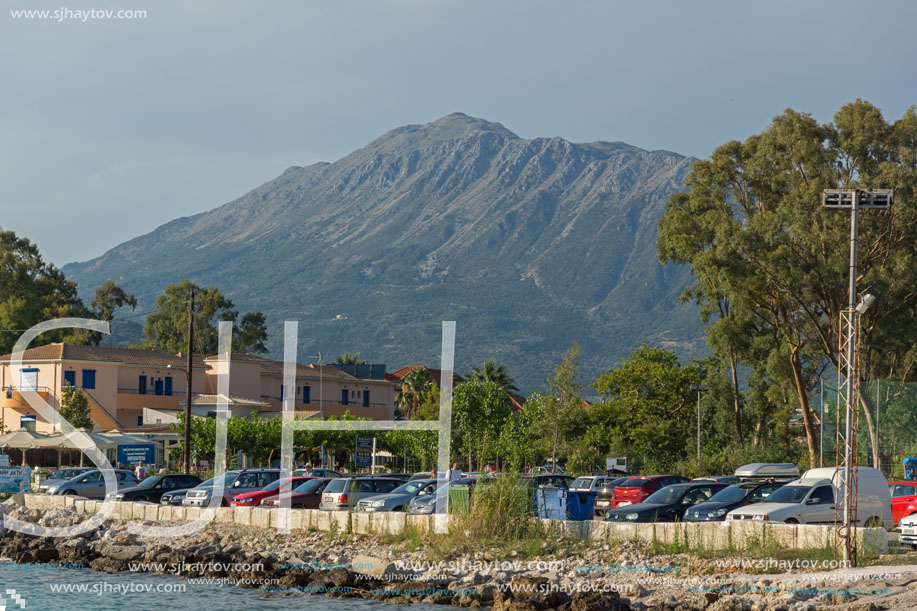 VASILIKI, LEFKADA, GREECE JULY 16, 2014: Panoramic view of Village of Vasiliki, Lefkada, Ionian Islands, Greece