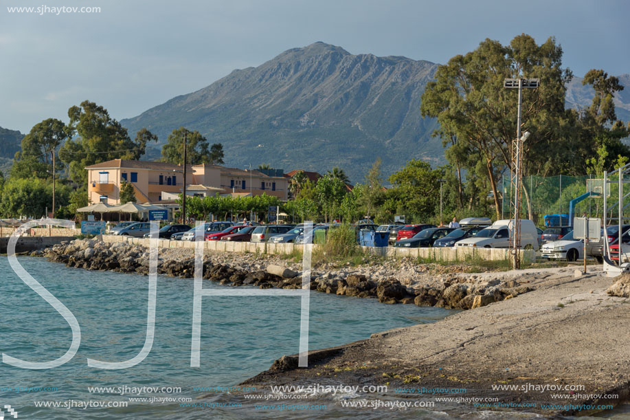 VASILIKI, LEFKADA, GREECE JULY 16, 2014: Panoramic view of Village of Vasiliki, Lefkada, Ionian Islands, Greece