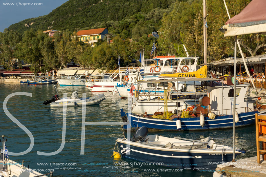 VASILIKI, LEFKADA, GREECE JULY 16, 2014: Panoramic view of Village of Vasiliki, Lefkada, Ionian Islands, Greece