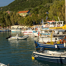 VASILIKI, LEFKADA, GREECE JULY 16, 2014: Panoramic view of Village of Vasiliki, Lefkada, Ionian Islands, Greece