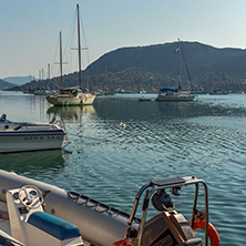 NYDRI, LEFKADA, GREECE JULY 17: Port at Nydri Bay, Lefkada, Ionian Islands, Greece