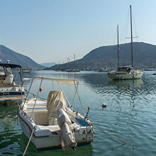 NYDRI, LEFKADA, GREECE JULY 17: Port at Nydri Bay, Lefkada, Ionian Islands, Greece