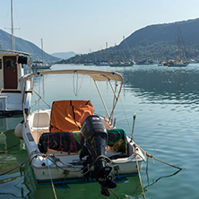 NYDRI, LEFKADA, GREECE JULY 17: Port at Nydri Bay, Lefkada, Ionian Islands, Greece