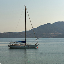 NYDRI, LEFKADA, GREECE JULY 17: Port at Nydri Bay, Lefkada, Ionian Islands, Greece