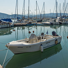 LEFKADA TOWN, GREECE JULY 17, 2014: yacht harbor at Lefkada town, Ionian Islands, Greece