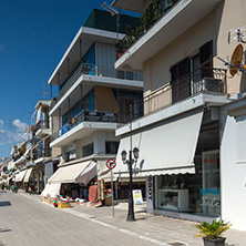 LEFKADA TOWN, GREECE JULY 17, 2014: Houses and street in Lefkada town, Ionian Islands, Greece