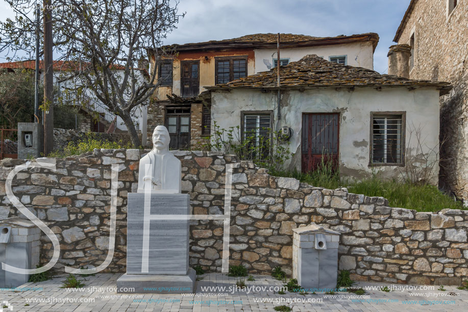 THASSOS, GREECE - APRIL 4, 2016:  Old stone house in the village of Theologos,Thassos island, East Macedonia and Thrace, Greece