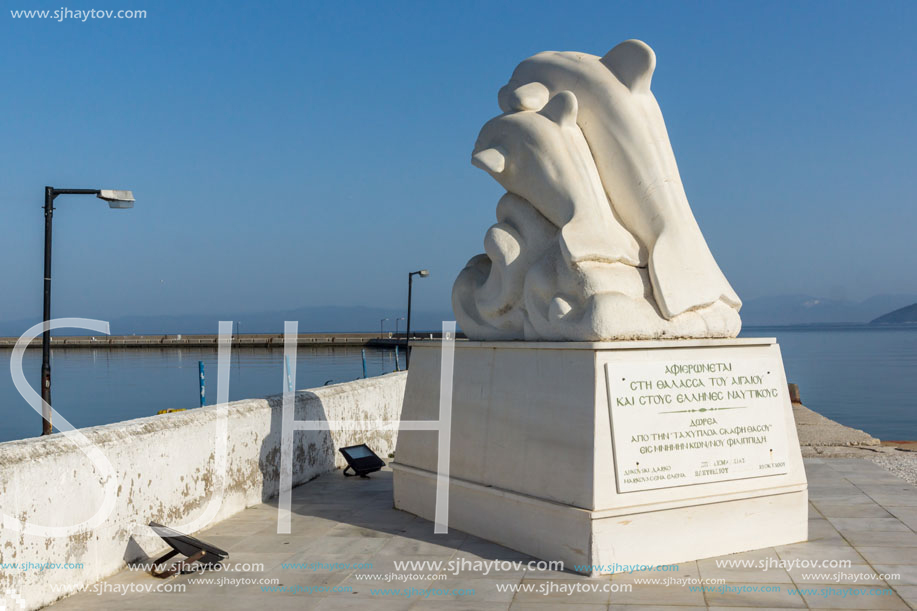 THASSOS, GREECE - APRIL 5, 2016:  Embankment of  Thassos town, East Macedonia and Thrace, Greece