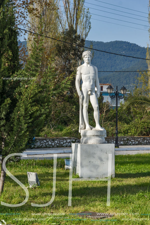 THASSOS, GREECE - APRIL 5, 2016:  Embankment of  Thassos town, East Macedonia and Thrace, Greece