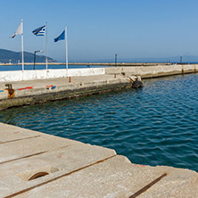 THASSOS, GREECE - APRIL 5, 2016:  Embankment of  Thassos town, East Macedonia and Thrace, Greece