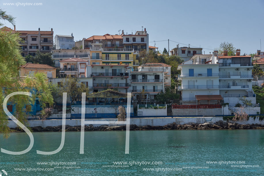 THASSOS, GREECE - APRIL 5, 2016:  Embankment in Skala Maries, Thassos island, East Macedonia and Thrace, Greece