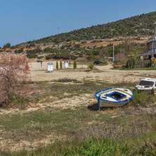 THASSOS, GREECE - APRIL 5, 2016: Beach of Skala Maries, Thassos island, East Macedonia and Thrace, Greece