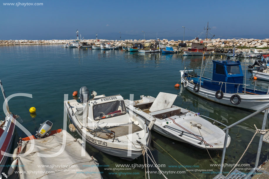 THASSOS, GREECE - APRIL 5, 2016:  Port of Skala Kallirachis, Thassos island, East Macedonia and Thrace, Greece