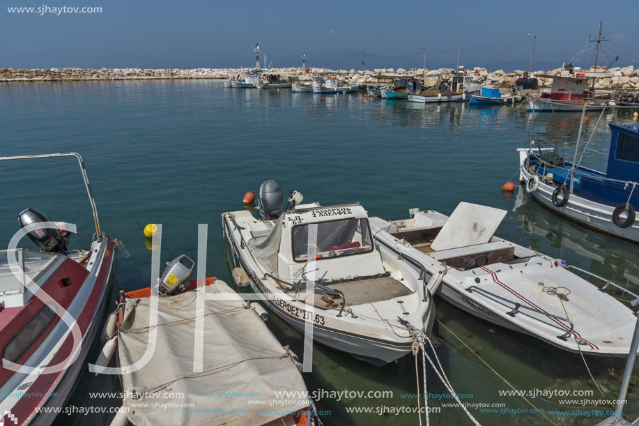 THASSOS, GREECE - APRIL 5, 2016:  Port of Skala Kallirachis, Thassos island, East Macedonia and Thrace, Greece