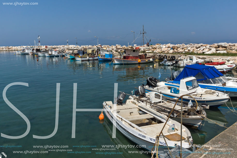 THASSOS, GREECE - APRIL 5, 2016:  Port of Skala Kallirachis, Thassos island, East Macedonia and Thrace, Greece