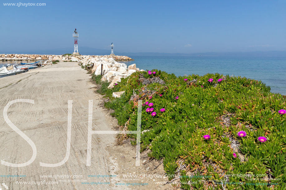 THASSOS, GREECE - APRIL 5, 2016: Port of Skala Sotiros, Thassos island, East Macedonia and Thrace, Greece