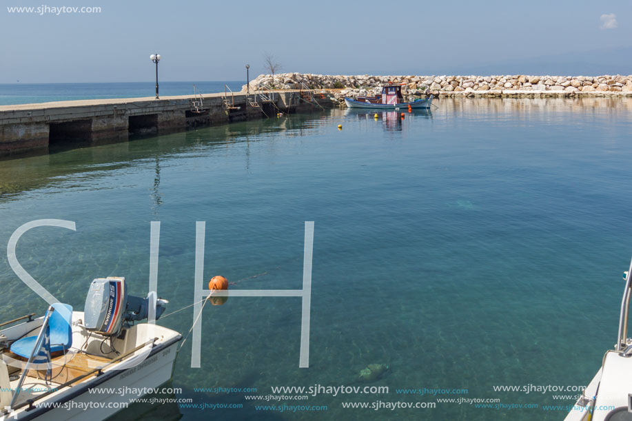 THASSOS, GREECE - APRIL 5, 2016: Port of Skala Sotiros, Thassos island, East Macedonia and Thrace, Greece