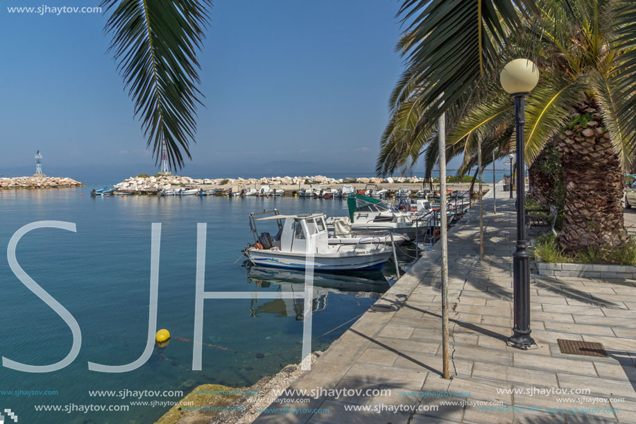 THASSOS, GREECE - APRIL 5, 2016: Port of Skala Sotiros, Thassos island, East Macedonia and Thrace, Greece