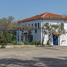 THASSOS, GREECE - APRIL 5, 2016: Old houses in Skala Rachoniou, Thassos island, East Macedonia and Thrace, Greece