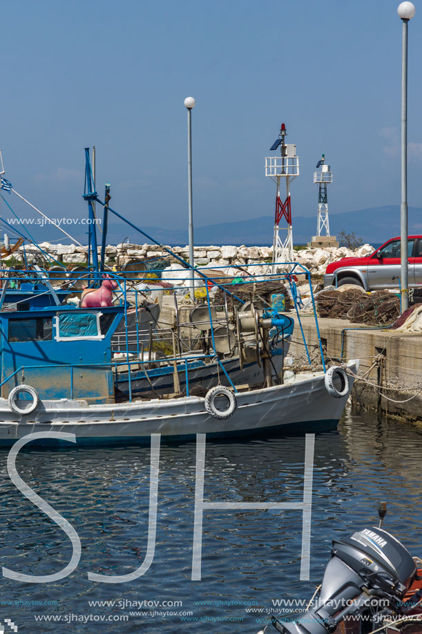 THASSOS, GREECE - APRIL 5, 2016: Port of Skala Rachoniou, Thassos island, East Macedonia and Thrace, Greece