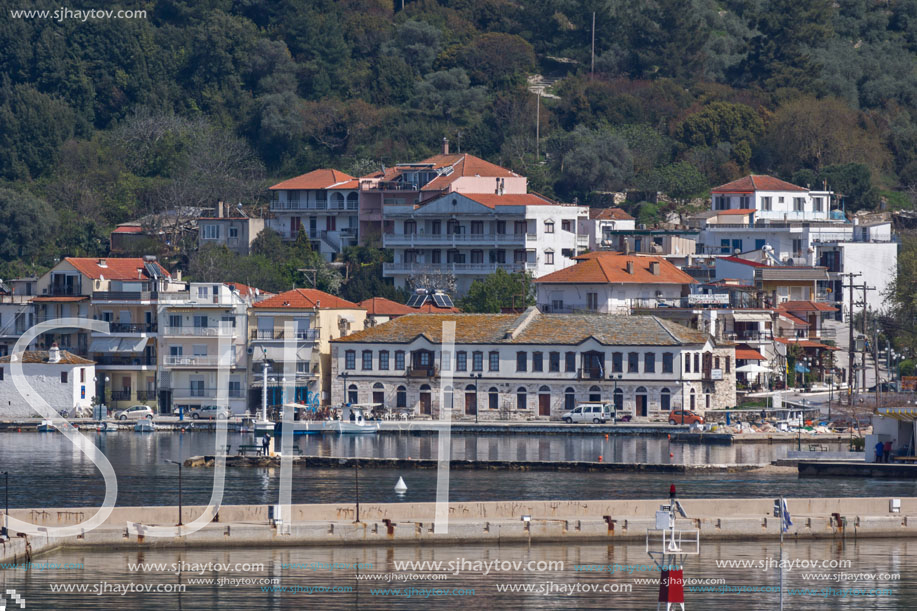 THASSOS, GREECE - APRIL 5, 2016:  Panoramic view of Thassos town, East Macedonia and Thrace, Greece