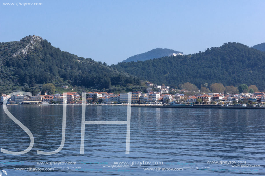 THASSOS, GREECE - APRIL 5, 2016:  Panoramic view of Thassos town, East Macedonia and Thrace, Greece