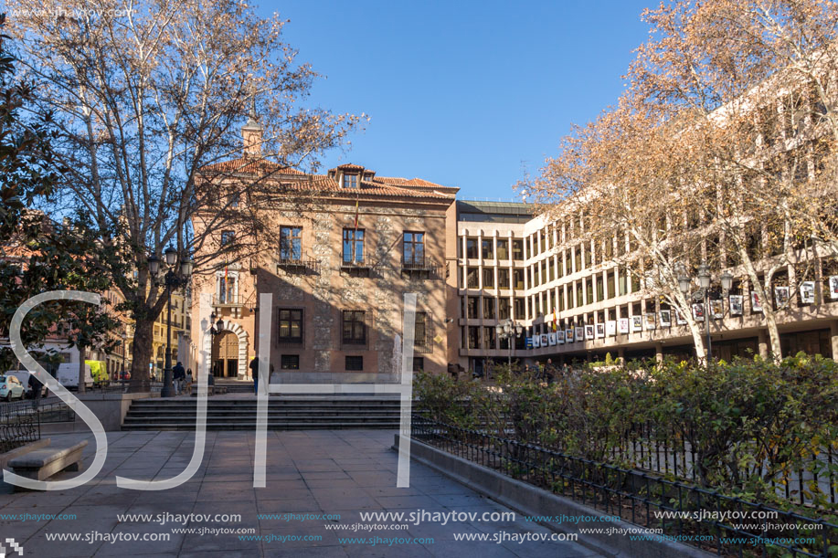 MADRID, SPAIN - JANUARY 22, 2018: House of Seven Chimneys in City of Madrid, Spain