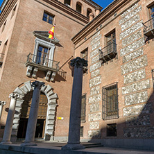 MADRID, SPAIN - JANUARY 22, 2018: House of Seven Chimneys in City of Madrid, Spain