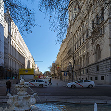 MADRID, SPAIN - JANUARY 22, 2018: Building of Navy Headquarters in City of Madrid, Spain
