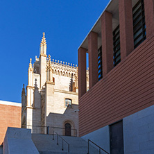 MADRID, SPAIN - JANUARY 22, 2018:  Amazing view of San Jeronimo el Rea church in City of Madrid, Spain