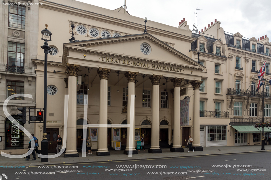 LONDON, ENGLAND - JUNE 16 2016: Building of Theatre Royal Haymarket, London, England, United Kingdom