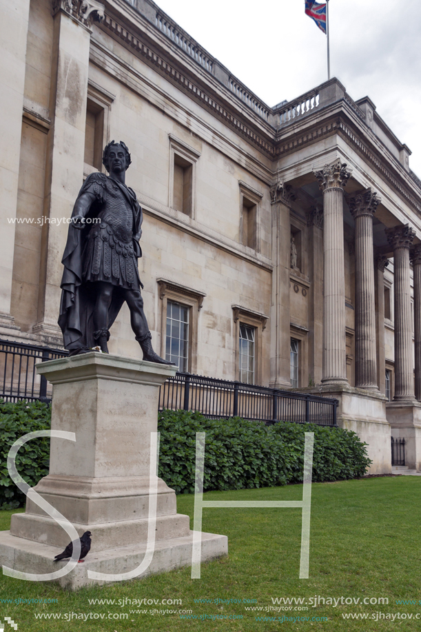 LONDON, ENGLAND - JUNE 16 2016: The National Gallery on Trafalgar Square, London, England, United Kingdom