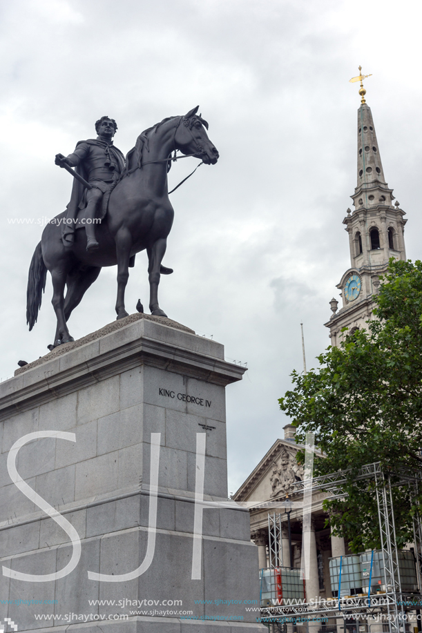 LONDON, ENGLAND - JUNE 16 2016: Trafalgar Square, City of London, England, Great Britain