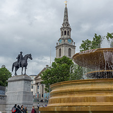 LONDON, ENGLAND - JUNE 16 2016: Trafalgar Square, City of London, England, Great Britain