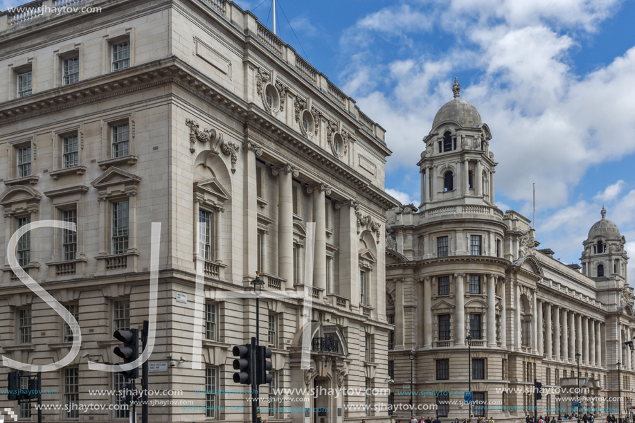 LONDON, ENGLAND - JUNE 16 2016: Whitehall Street,  City of London, England, Great Britain