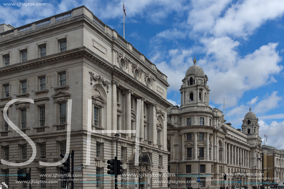 LONDON, ENGLAND - JUNE 16 2016: Whitehall Street,  City of London, England, Great Britain