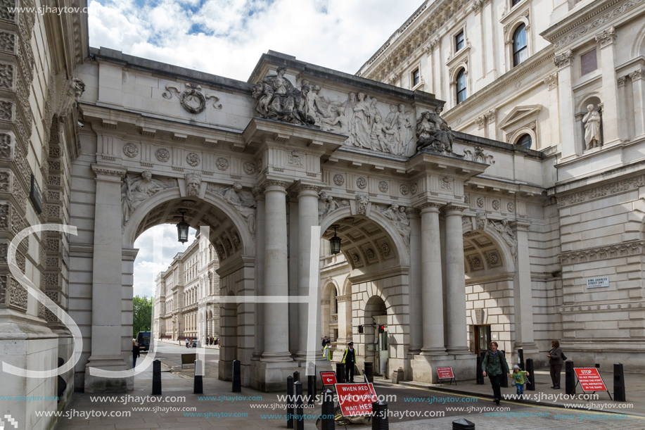 LONDON, ENGLAND - JUNE 16 2016: Whitehall Street,  City of London, England, Great Britain