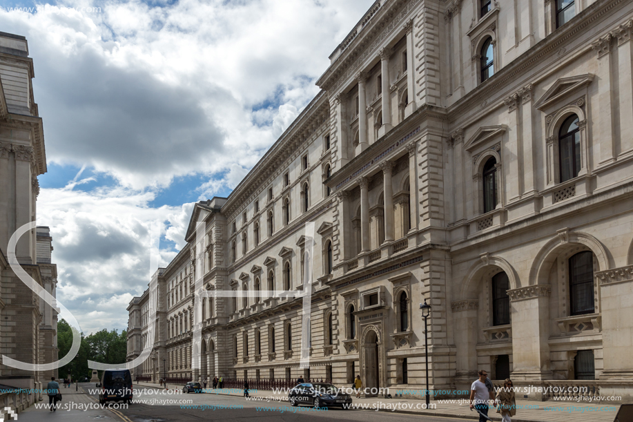 LONDON, ENGLAND - JUNE 16 2016: Whitehall Street,  City of London, England, Great Britain