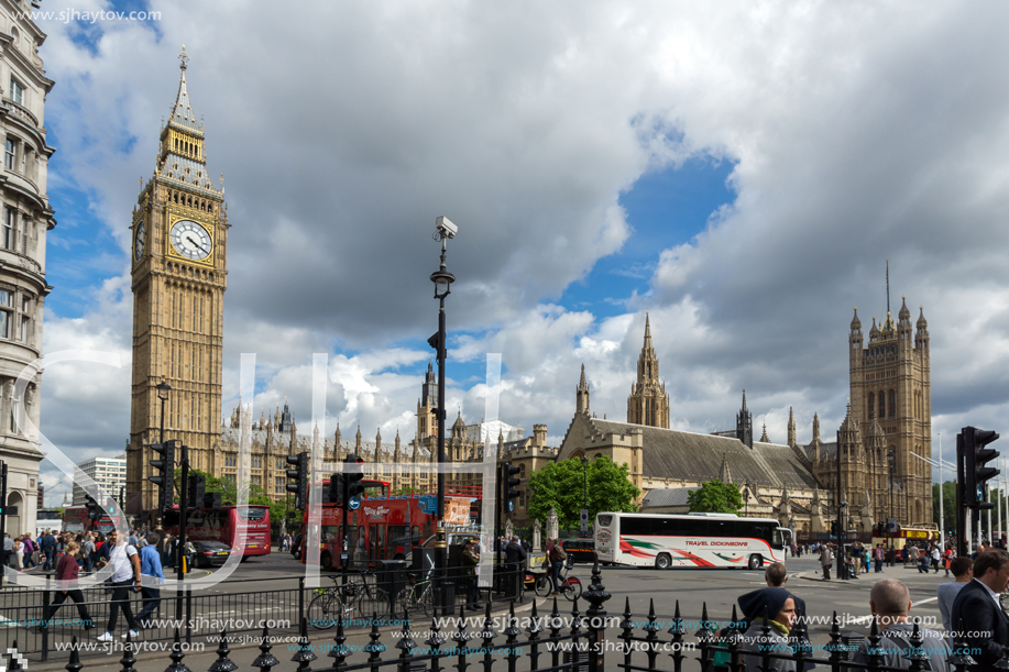 LONDON, ENGLAND - JUNE 16 2016: Houses of Parliament, Westminster Palace, London, England, Great Britain