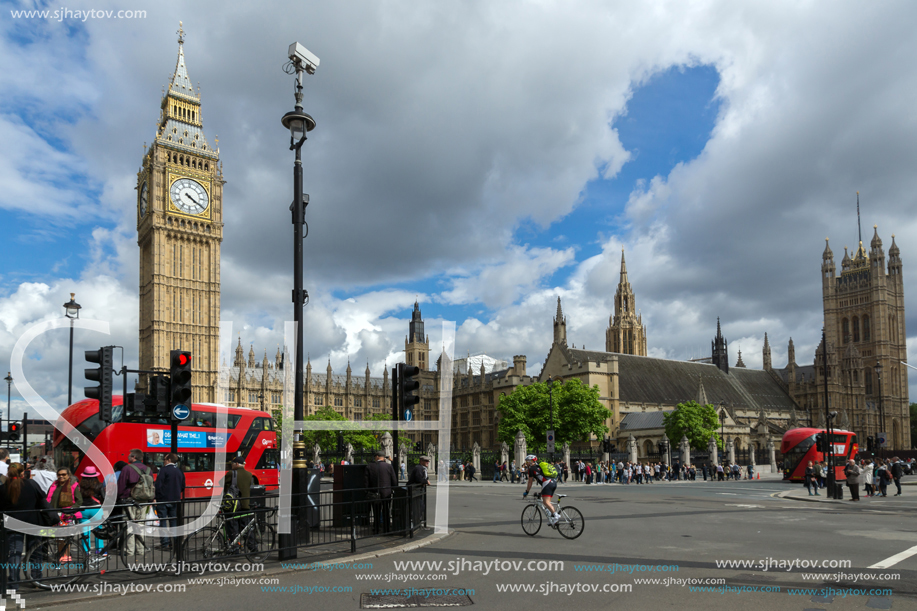 LONDON, ENGLAND - JUNE 16 2016: Houses of Parliament, Westminster Palace, London, England, Great Britain