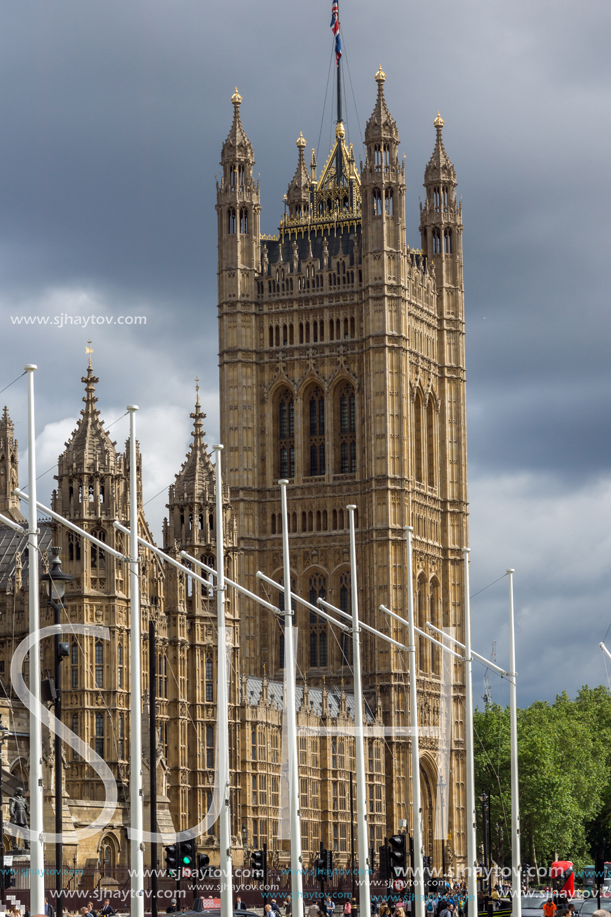 LONDON, ENGLAND - JUNE 16 2016: Houses of Parliament, Westminster Palace, London, England, Great Britain