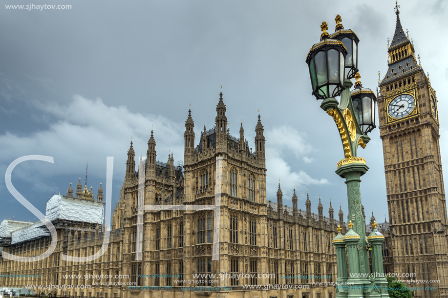 LONDON, ENGLAND - JUNE 16 2016: Houses of Parliament, Westminster Palace, London, England, Great Britain