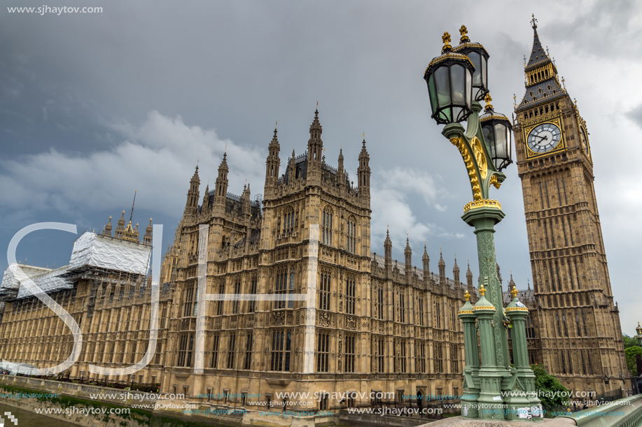 LONDON, ENGLAND - JUNE 16 2016: Houses of Parliament, Westminster Palace, London, England, Great Britain