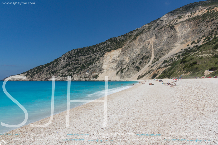 Amazing Landscape of Myrtos beach, Kefalonia, Ionian islands, Greece