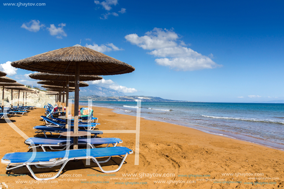 Red sands of xsi beach, Kefalonia, Ionian Islands, Greece