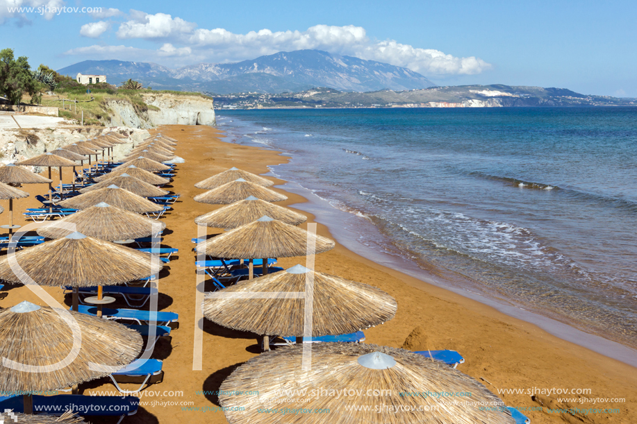 Red sands of xsi beach, Kefalonia, Ionian Islands, Greece