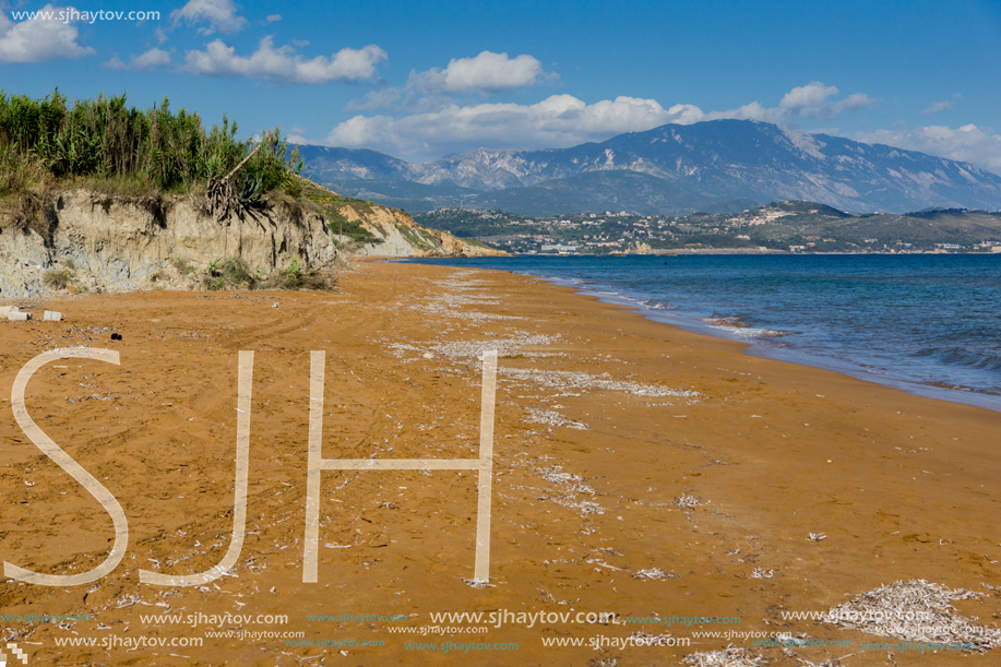 Red sands of xsi beach, Kefalonia, Ionian Islands, Greece