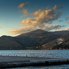 Amazing sunset from town of Argostoli,Kefalonia, Ionian islands, Greece