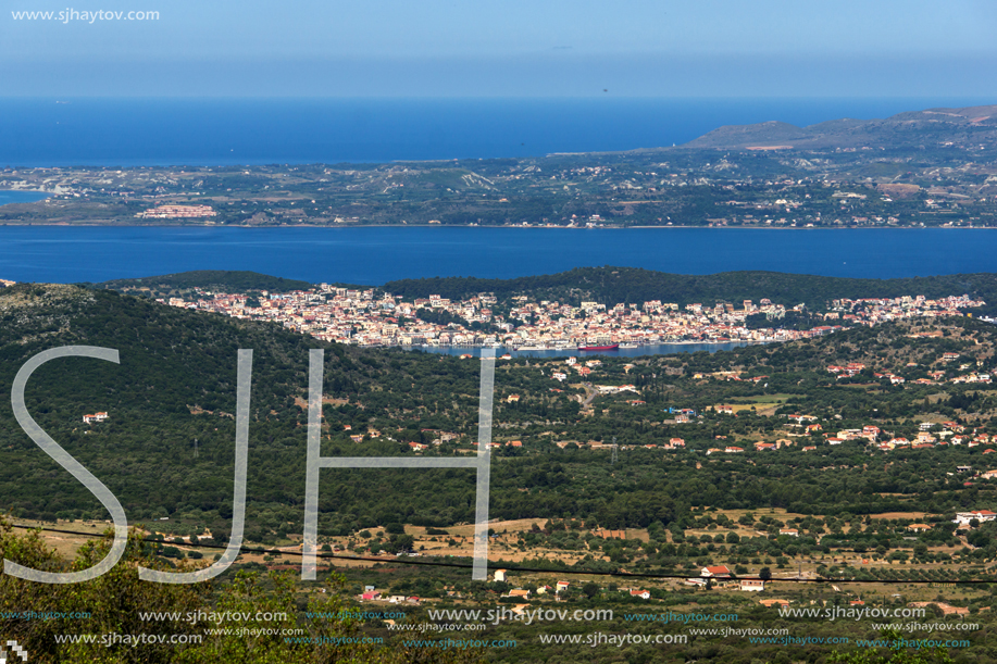 Panoramic view of Argostoli town, Kefalonia, Ionian islands, Greece